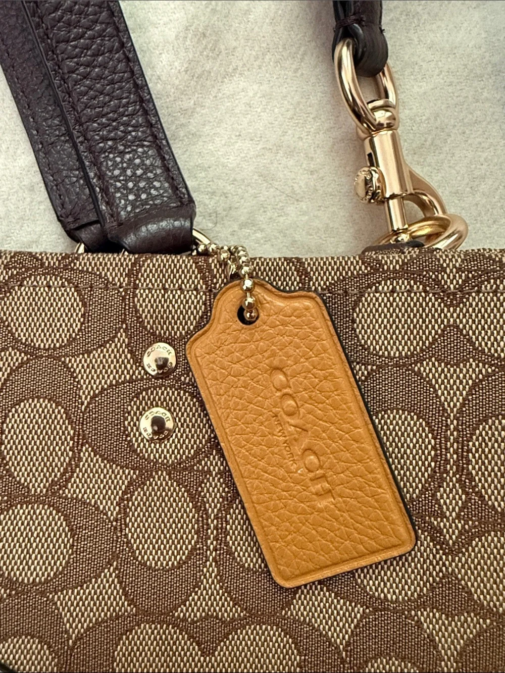 COACH Dempsey Tote Bag 40 In Signature Jacquard With Stripe And Coach Patch - Picture 7 of 14